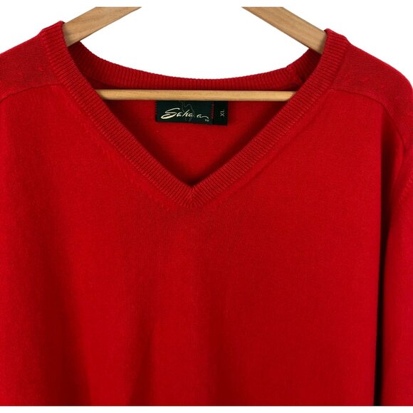 Sahara Mens Size XL Red Long Sleeve V Neck Sweater - Picture 3 of 9
